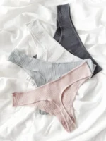 Трусики жіночі — стрінги — бавовна — рубчик — Dyana Intimates 9143 — (набір 4 шт.)